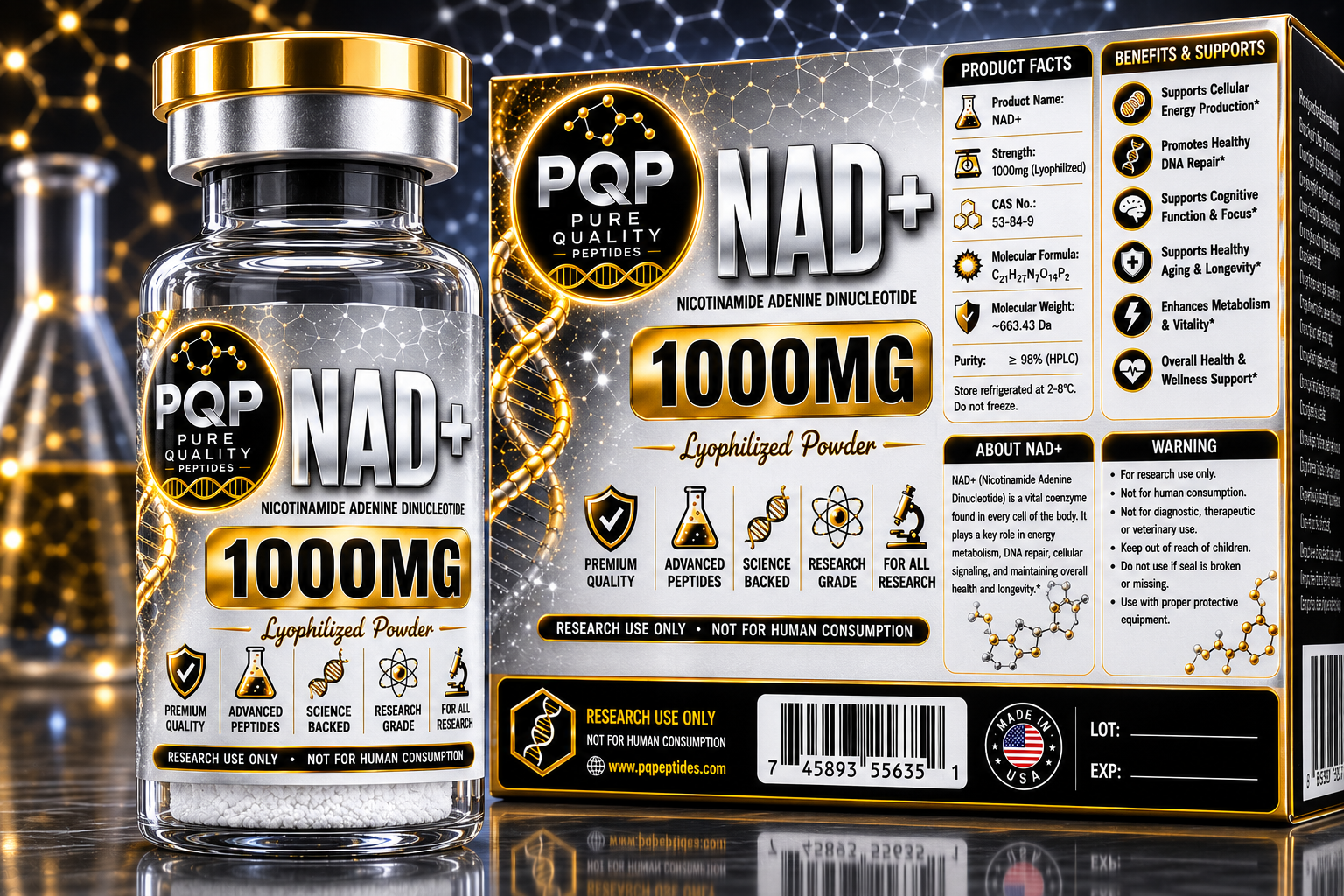 NAD+ 1000mg, 500mg